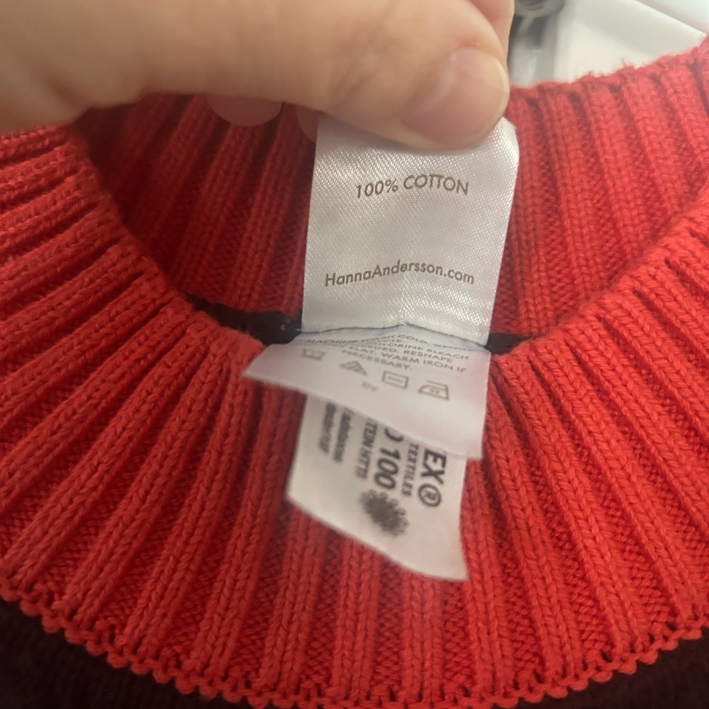 Hanna Andersson Red and Pink Patterned girls sweater dress - Picture 6 of 6
